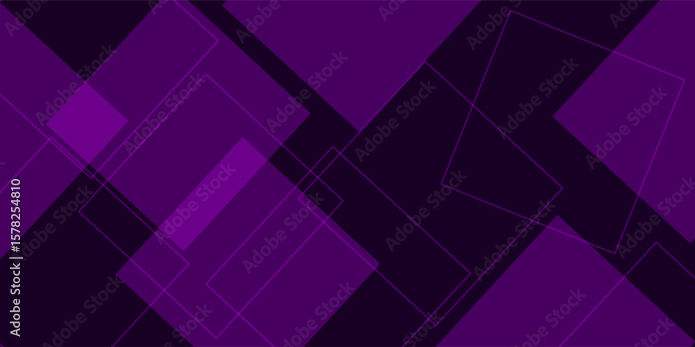 Poster abstract purple background with shadow and simple square lines. looks 3d with added gradient colors.