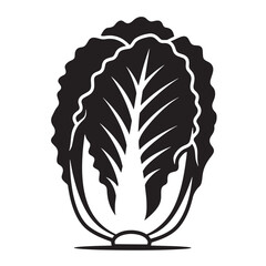 Black and white illustration of a leafy vegetable graphic