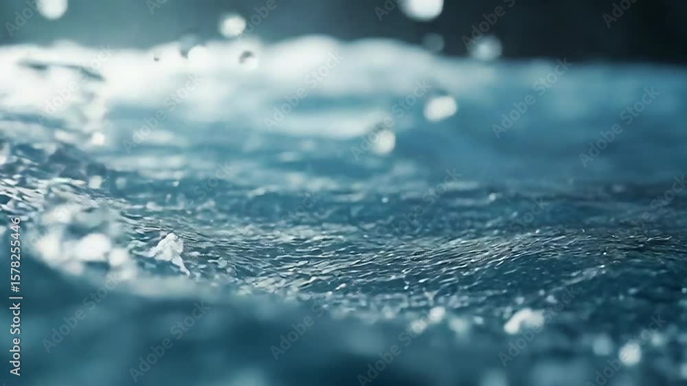 Poster water splashing and creating waves and ripples