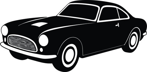 Retro British motoring icon - Handcrafted touring profile, EPS JPEG PNG