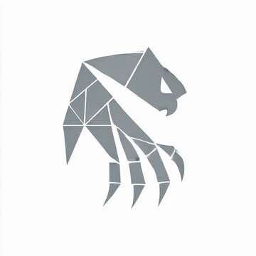 geometric owl talon logo angular claw in gray white background