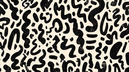 Abstract black cream pattern design