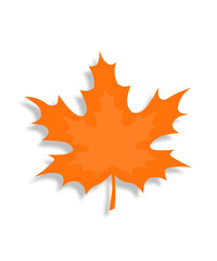 Vibrant Orange Maple Leaf Illustration Embracing Autumn Beauty, Seasonal Change, Warmth, Nature, Eco, Minimal Design