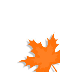 Orange Maple Leaf in Corner Design Symbolizing Autumn, Simplicity, Change, and Warm Natural Seasonal Aesthetics