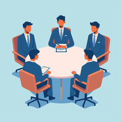 illustration of business people  are discussing