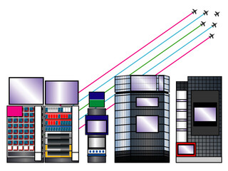 渋谷交差点とブルーインパルス展示飛行02_CS3