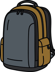 Backpack colorful illustration isolated on transparent background
