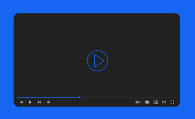 Video player interface. Media player window bar mockup. Web screen template for web and mobile apps. Flat vector illustration.