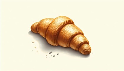 croissant on white background