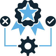 Quality testing icon vector, representing rigorous examination and validation. Perfect for scientific, industrial, or technology designs needing to illustrate accuracy and reliability.