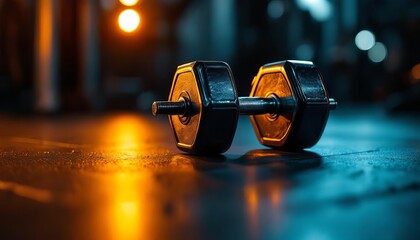 Close-up of a Gym Dumbbell