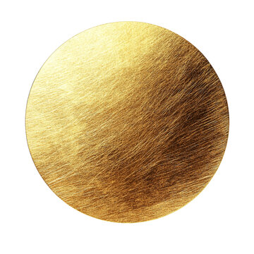 A textured gold circle isolated on a plain transparent background