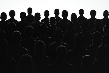 crowd of people silhouettes. human population concept