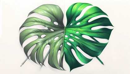 green leaf on white background