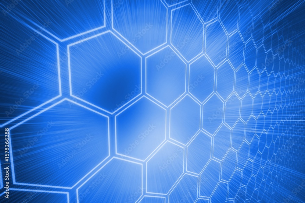 Poster background with shiny hexagons