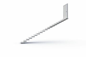 White steps leading to closed door