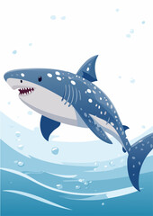 Flat Vector Illustration of a Whale Shark &ndash; Gentle Ocean Giant