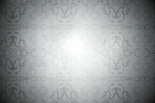 Fototapeta Elegant patterned wallpaper in grey tones