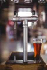 Beer glass on manufacturing machine