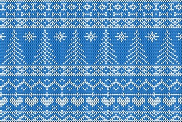 Knitting Christmas vector background christmas tree