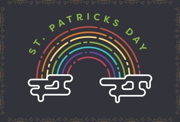 Composition of st patricks day text over rainbow