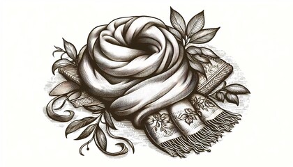hand drawn illustration of rose