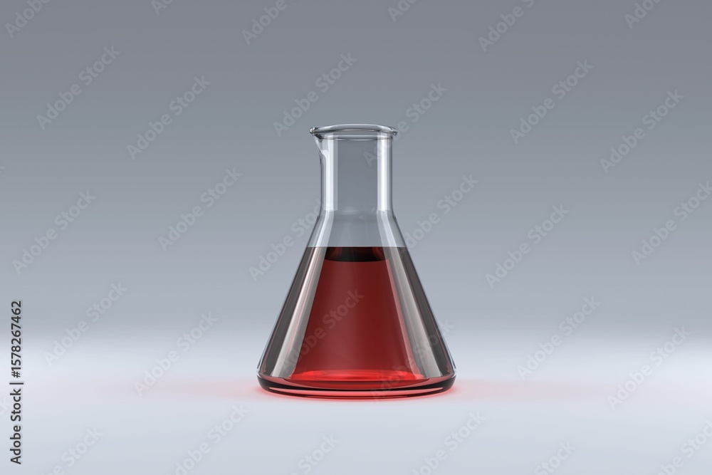 Poster conical flask with solution