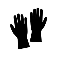 Obraz premium Work gloves silhouette icon vector flat illustration on white background.