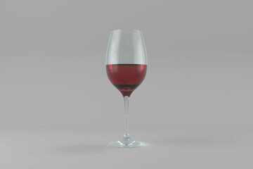 Close-up of half full wineglass