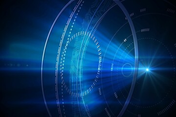 Futuristic black background with circles