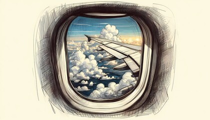 an airplane window with view