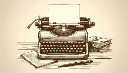 vintage typewriter with paper