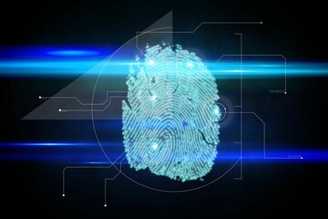 Obraz premium Digital security finger scan