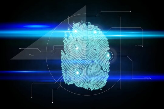 Naklejki Digital security finger scan