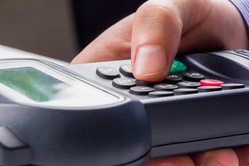Man paying with credit card