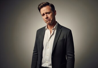 Disappointed Businessman Making a Wry Face