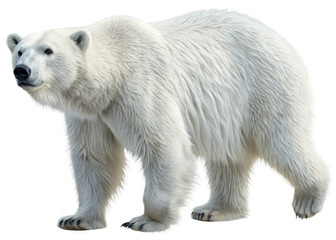 full-length-white-bear on a isolated transparent background