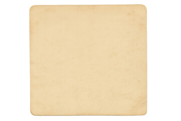 Vintage paper sheet with rounded edges, isolated on transparent backdrop, offering clean workspace for design elements