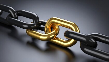 Obraz premium Intertwined chains of black and gold