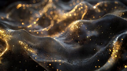 Abstract golden particles design