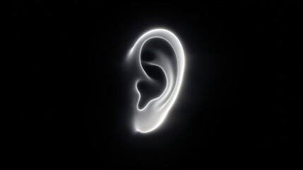 Naklejka premium Luminous ear represents the human sense of hearing and sensory perception