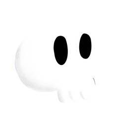 Minimal Ghost Character with Oval Eyes - Simple Halloween Art