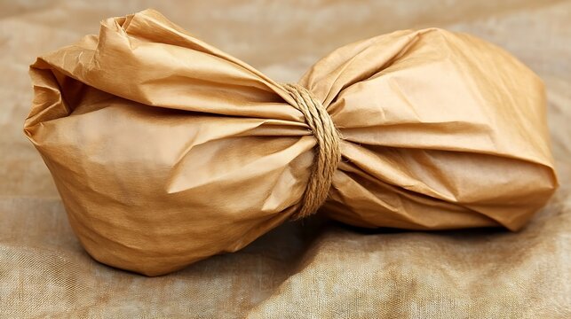 Rustic Brown Paper Package Tied with Twine Offering Mystery and Anticipation
