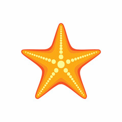 Vibrant Orange Starfish with Detailed Dot Patterns and Gradient Colors