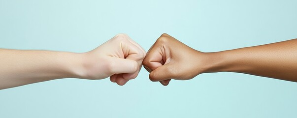 Two individuals giving a fist bump to celebrate their partnership, symbolizing teamwork and mutual support, Generative AI