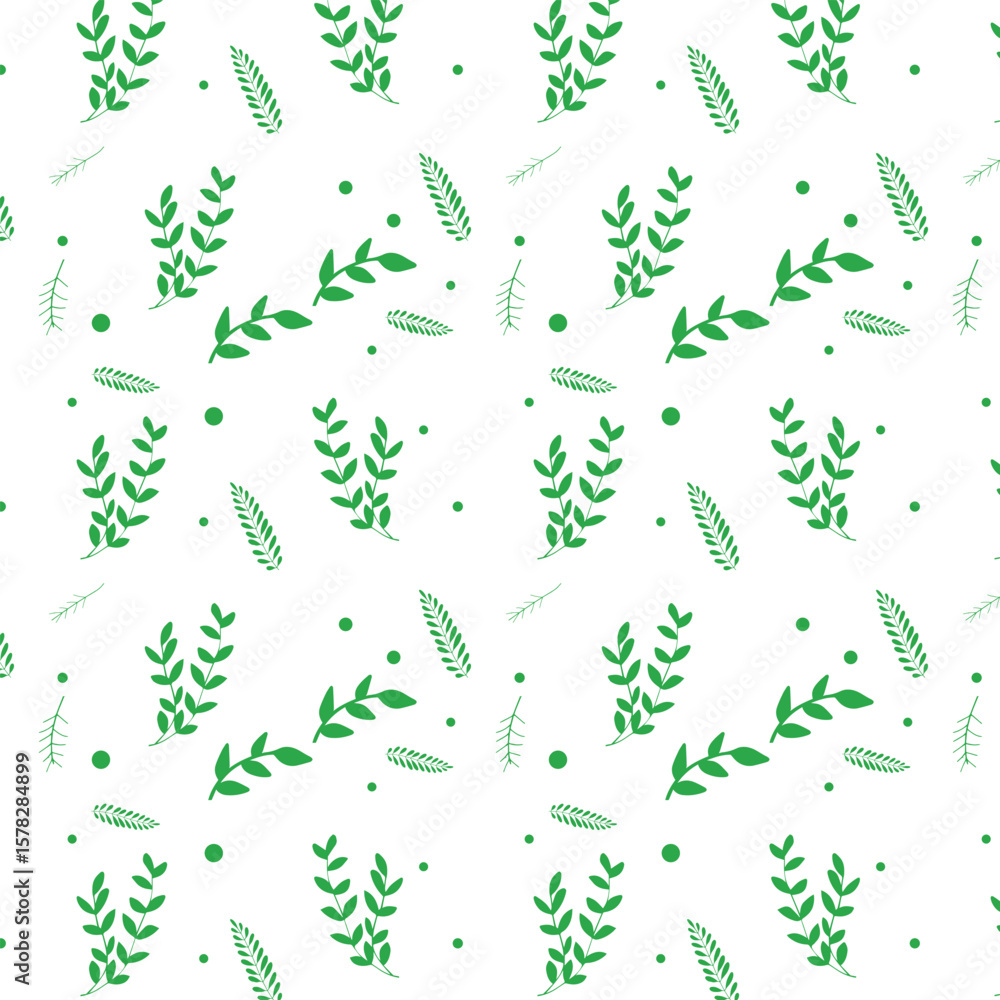 Poster minimalist scatter pattern of leaf on a transparent background. floral seamless pattern for wrapping