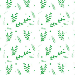 Minimalist scatter pattern of leaf on a transparent background. Floral seamless pattern for wrapping, textile and fabric