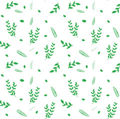 Minimalist scatter pattern of leaf on a transparent background. Floral seamless pattern for wrapping, textile and fabric
