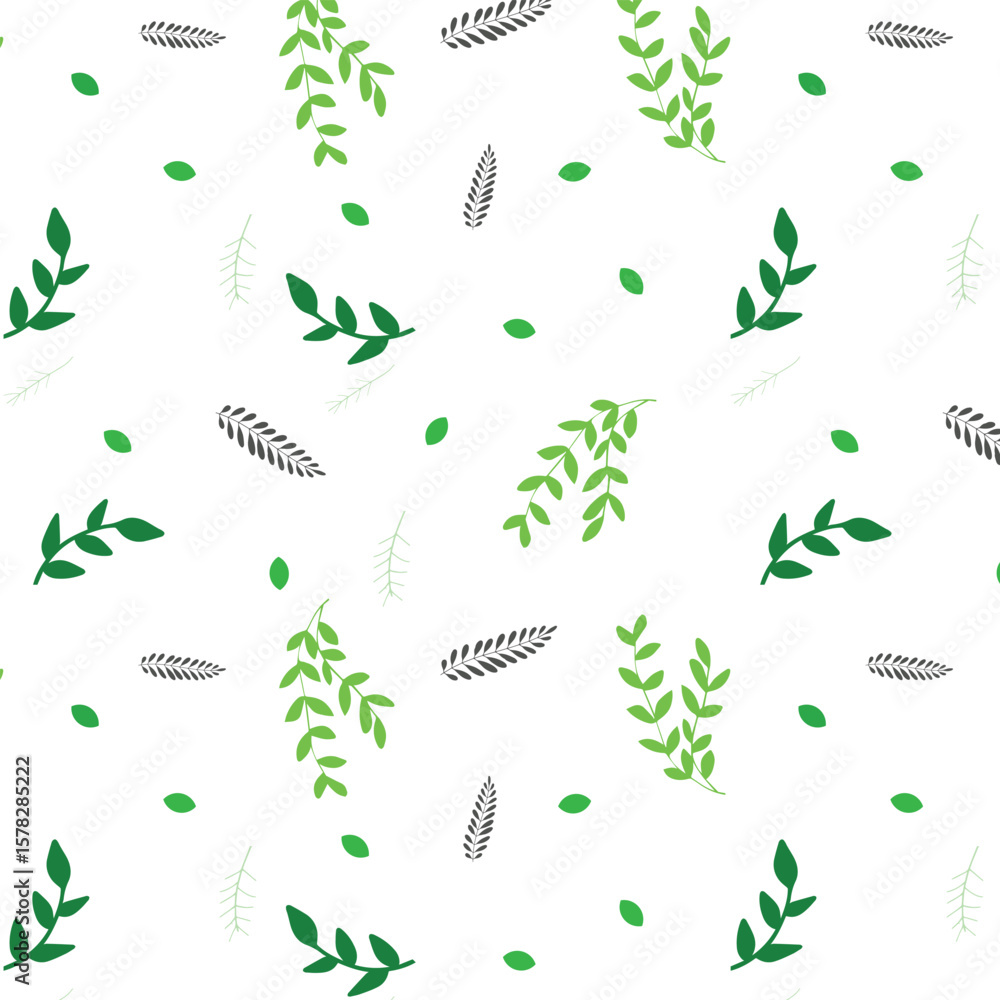 Poster minimalist scatter pattern of leaf on a transparent background. floral seamless pattern for wrapping