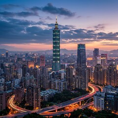 City's Embrace at Twilight